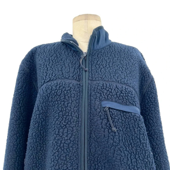 J. Crew Nordic Jacket in Polartec Sherpa‎ Fleece Navy Blue Men's Size XL - Picture 2 of 9
